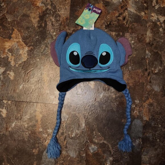 Disney Stitch Beanie Winter Knit Hat with 3D Ears and Tassels - NWT - Picture 2 of 4